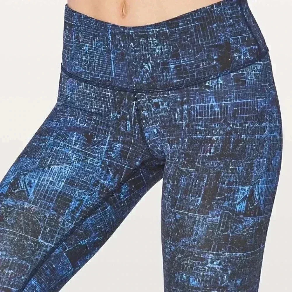Lululemon wunder under blue white low rise tight full on luxtreme leggings 4